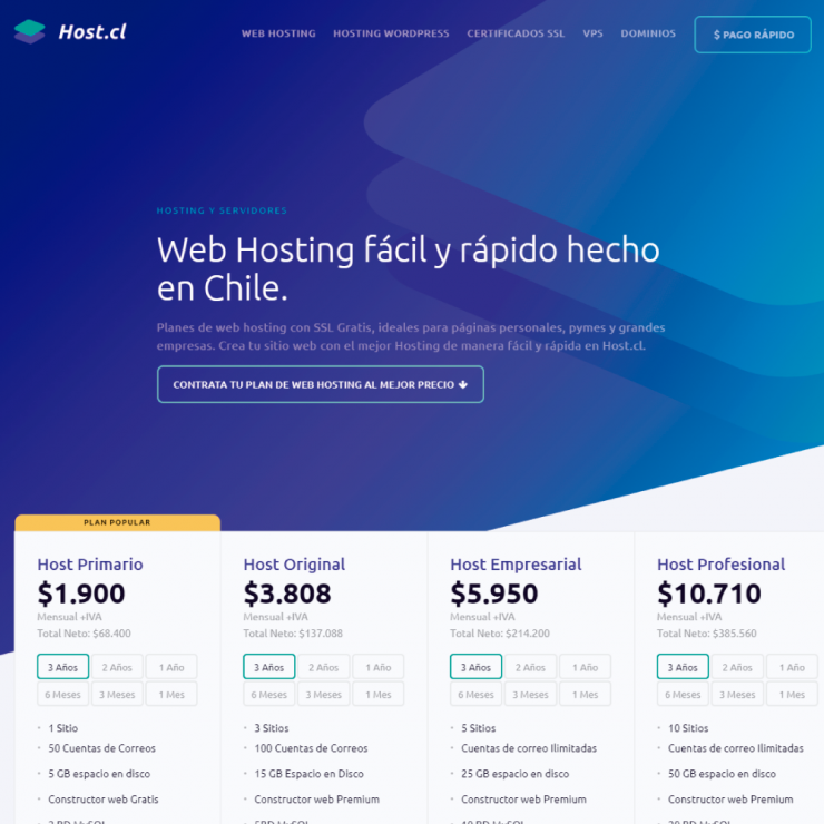 host web hosting en chile